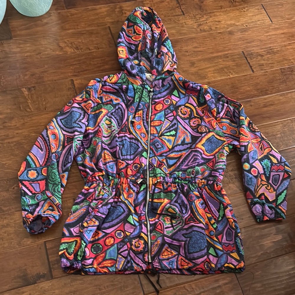1990s Speedo windbreaker Colorful Abstract Patterned Jacket